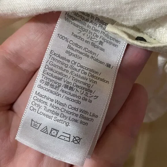 MADEWELL Relaxed Henley T-shirt Bright Ivory Women’s Size XS - Picture 6 of 7